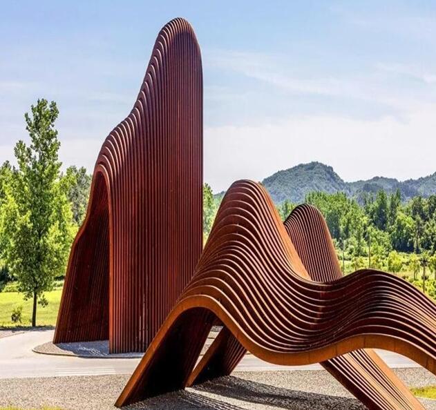 松北锈钢板造型